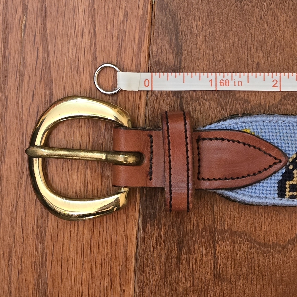 Vintage Handmade Hot Air Balloon Needlepoint Belt - Picture 7 of 8